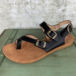Forever Link Buckled Slingback Black Sandals